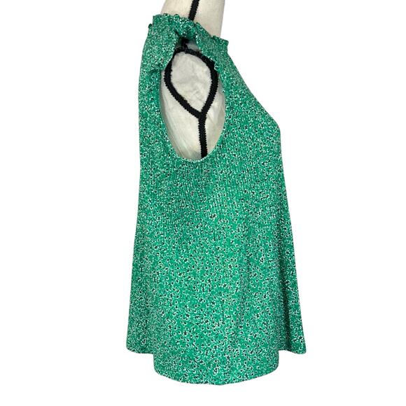 Adrianna Papell Medium Top Floral Ruffled Sleeveless Pleated Stretch Keyhole - Picture 3 of 8